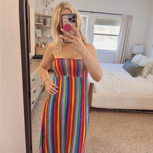 Show Me Your MuMu Multicolor Striped Maxi Dress